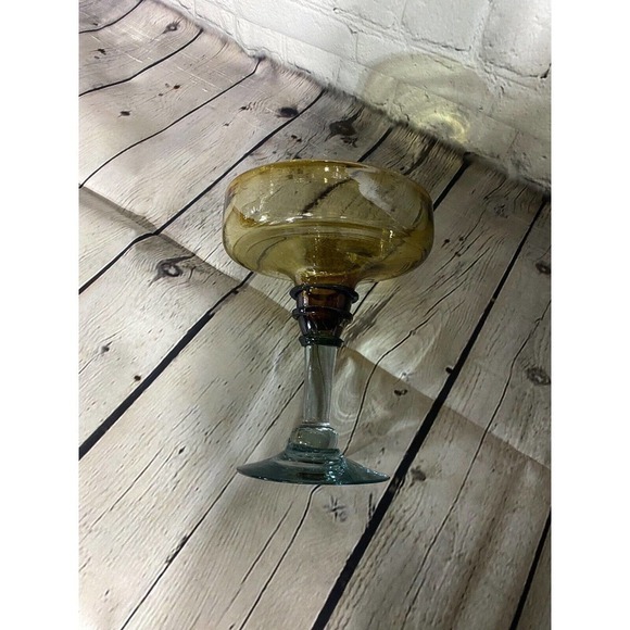 Heavy Mexican hand blown wide Mouth Margarita Glass(4) - Picture 3 of 3